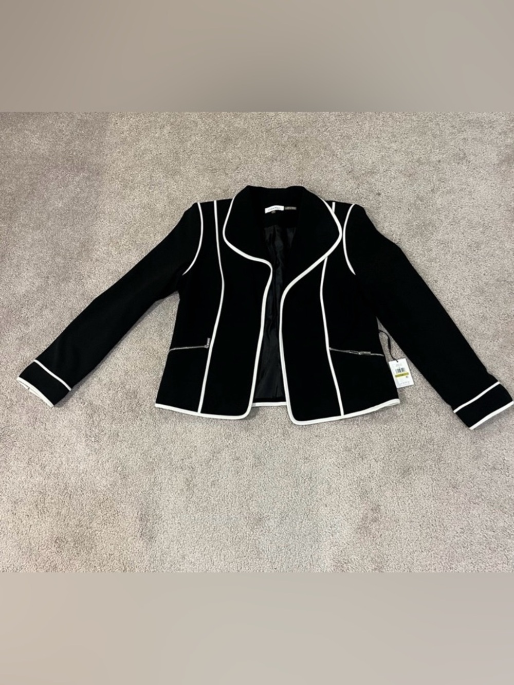 Calvin Klein Blazer Jacket with Zipper Accents